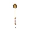 Stainless Steel Dessert Spoon Ceramic Long Handle Icecream Spoon Teaspoon Gold Coffee Cake Fruit Milk Spoon Kitchen Tableware
