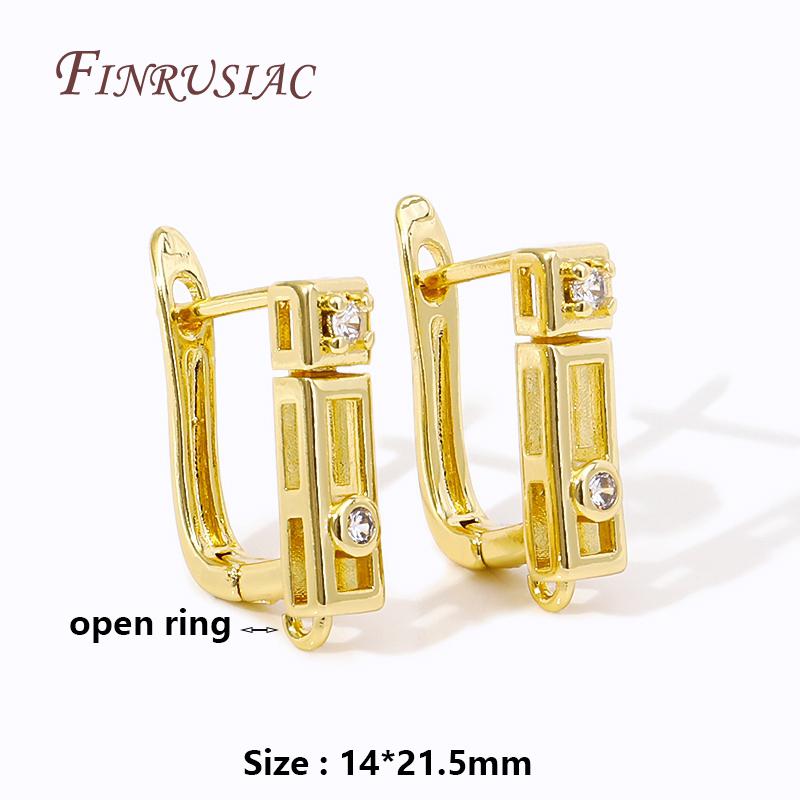 DIY Basic Schwenzy Material 18K Gold Plated Earwire Fastener Earring Hooks Accessories For Fashion Earrings Making Supplies