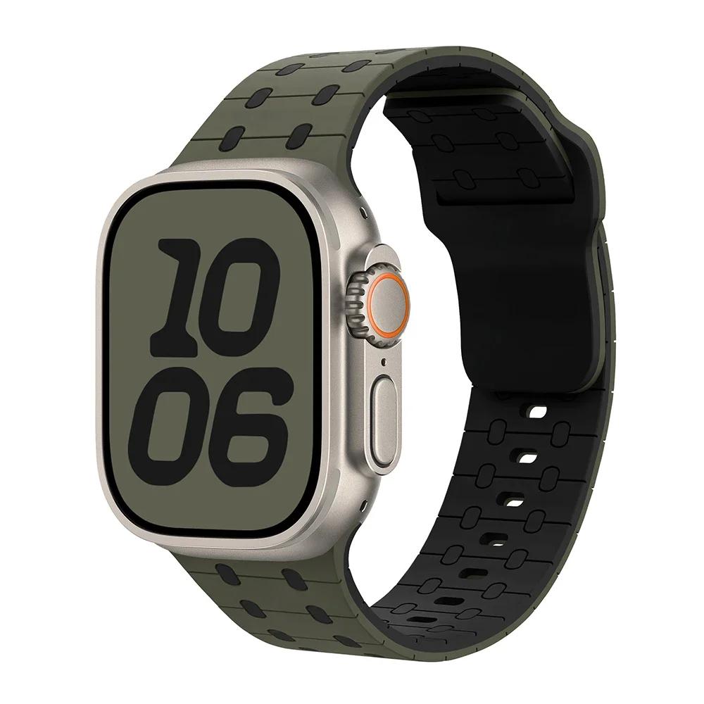 Magnetic Silicone Bracelet For Apple Watch ultra 2 Band 49mm 45mm 44mm 40mm 42mm 46mm 41mm 38mm Strap IWatch Series 10 SE 9 8 7