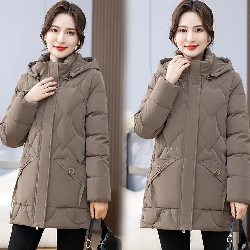 2025 New Winter Autumn Women Jacket White Duck Down Hoodies Puffer Jackets Long Coats Warm Windproof Coats Outwear