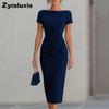 Abito Elegante da Sera Cocktail con Vita Arricciata Donna