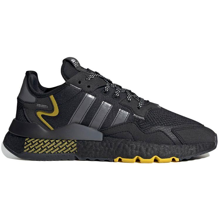Adidas Originály Nite Jogger Retro Sportovní Odpružení Nízké Lifestylové Tenisky Unisex tenisky Černá Šedá Žlutá FV6571