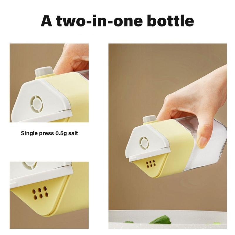 Double Purpose Glass Salt And Spices Shaker With Measuring Dispensing And Leakproof Design For Kitchen Dining Table