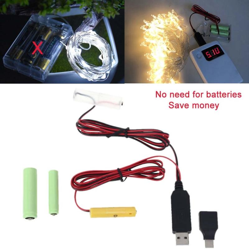 AA + AAA Battery Eliminator Power Supply Cable LR6 LR03 Battery for Radio Electric Toy Clock LED Strip Light Calculator