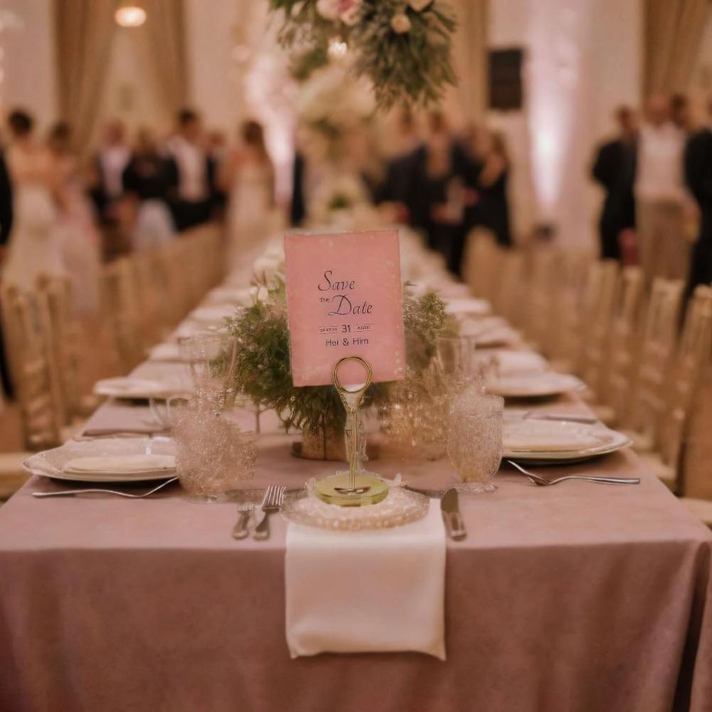 4pcs Premium Table Place Card Holders with Weighted Base Stand and Clip Table Number Holders Metal Place Card Holders Wire Picture Holders