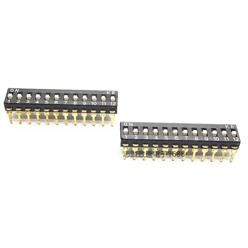 12-Position 2.54mm Pitch Direct Plug-in Toggle Dip Switch
