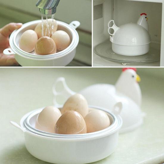 Egg Cooker Chicken Shape Microwave Egg Boiler Steamer with Lid for Soft Hard Boiled Eggs And Steaming Dumplings Sweet Potatoes Kitchen Tools