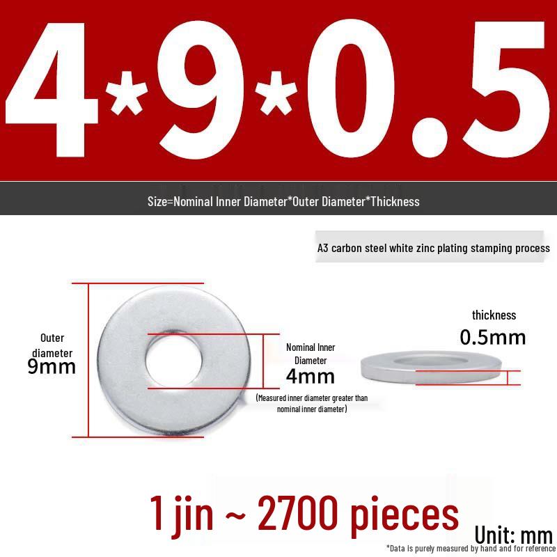 Extra Large Galvanized Metal Flat Washer - Thickened Round Screw Washer M6-M16