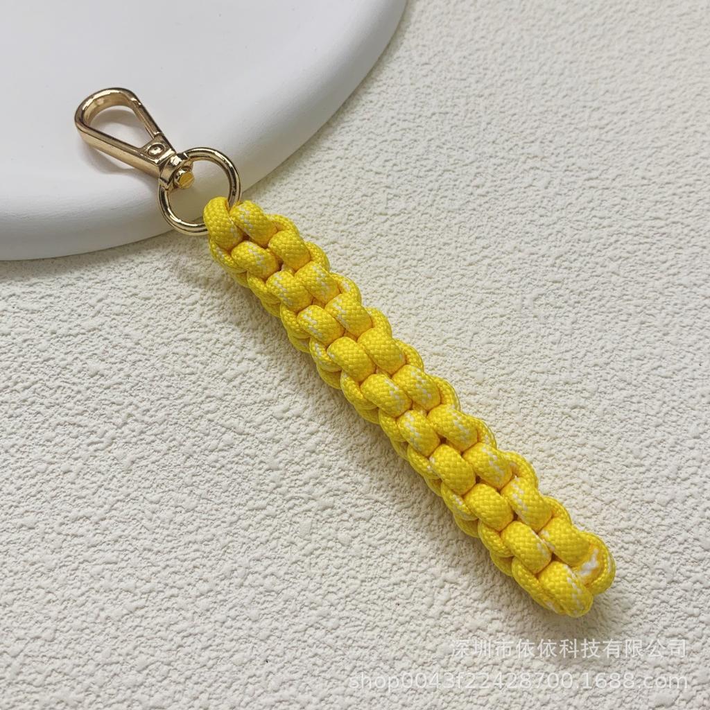 Miu family bag hanging cross-border explosive pure hand-woven pendant colorful fashionable unique shape braided rope car keychain