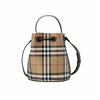 Burberry Vintage Check Drawstring Bucket Bag Beige Leather Casual 81004881