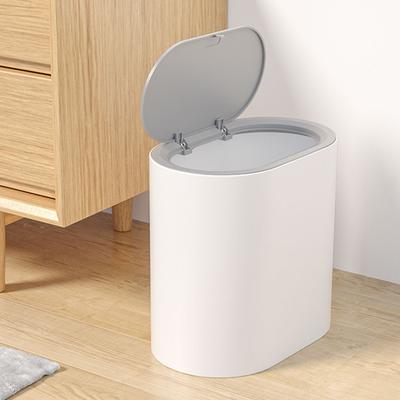 Push-type Bathroom Trash Can With Lid Trash Bin Anti-odor Garbage Can Press Top Garbage Can Waste Basket For Kitchen Accessories