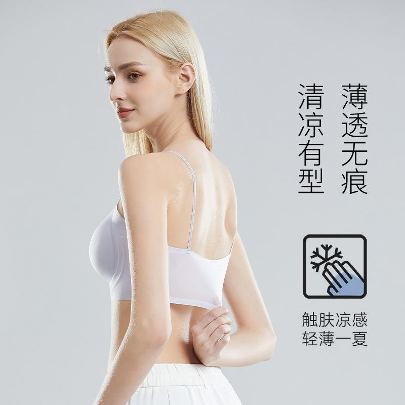 Ultra-thin cool and beautiful back bra without steel ring to gather and pull side to close the sub-breasts for ventilation