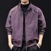 Mens Stand Collar Windproof Utility Jacket 2026 Casual Outerwear Black Purple Red
