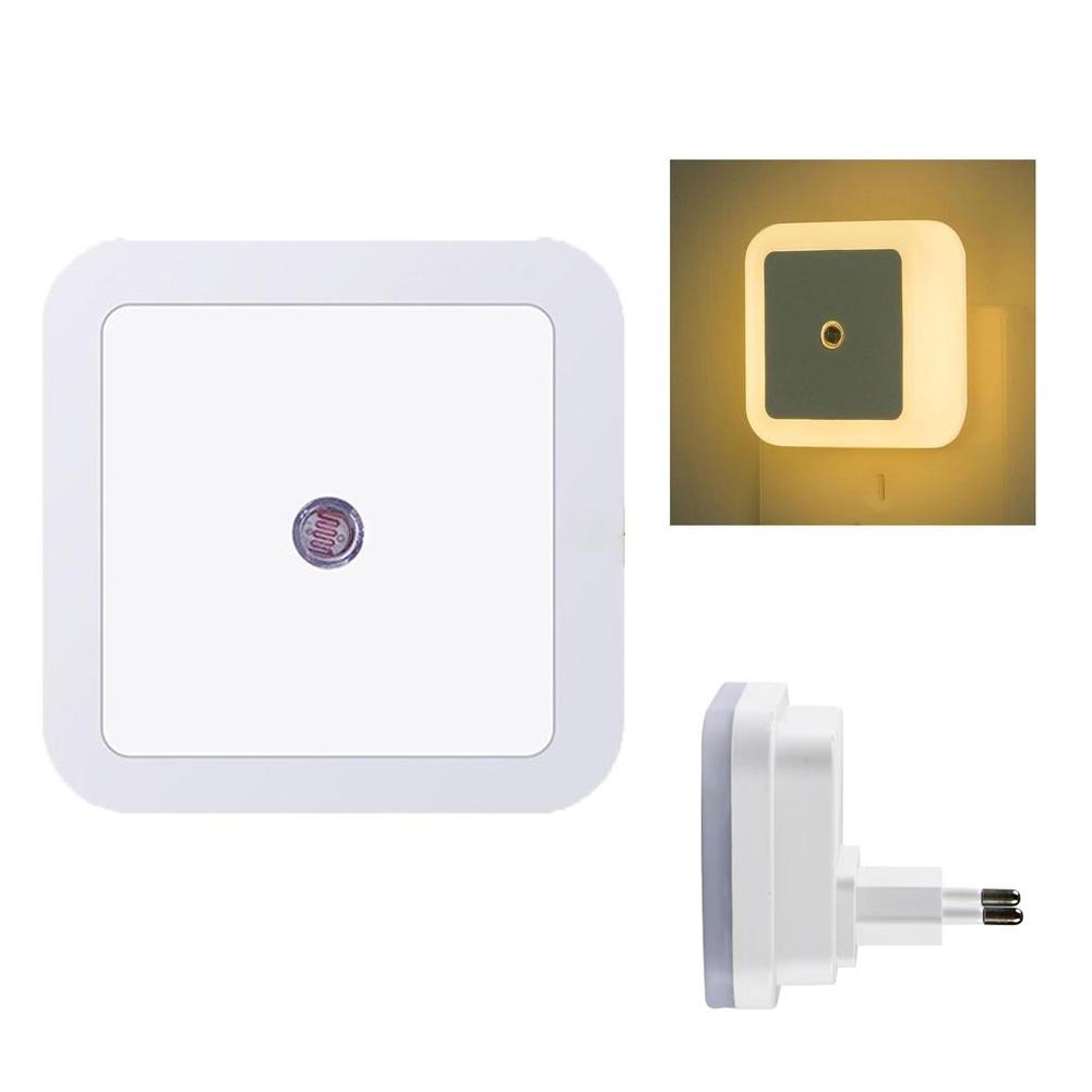Mini LED Night Light EU Plug-In Led Light Eye Protection Night Light Lamp Square Shape Sensor Nights Lamp For Bedside