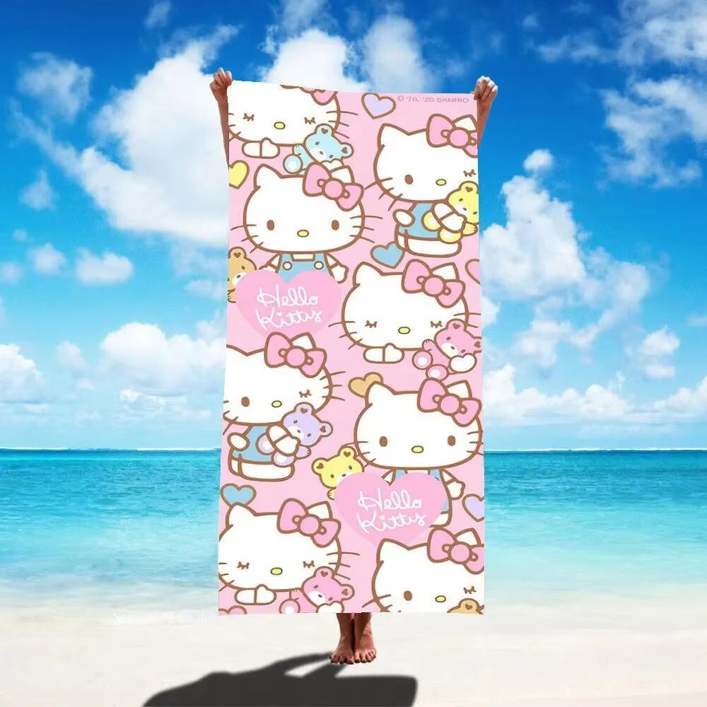 

Hello Kitty Cartoon Beach Towel | Y2K Flat Printed Towel, Perfect for Outdoor Activities W30*H60(CM)