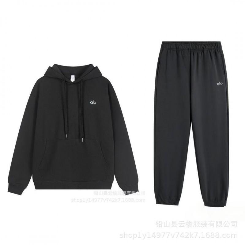 Unisex Winter Hooded Sweatshirt Set Casual Sportswear Oversized Pullover Tracksuit Korean Style