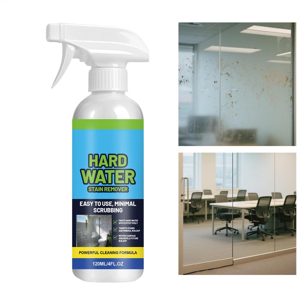 120ml Wasserfleckenentferner Spray Ohne Schrubben Kalkentferner Badezimmer Fleckenentferner Glasreiniger für Glas Spiegel Armaturen Beschläge