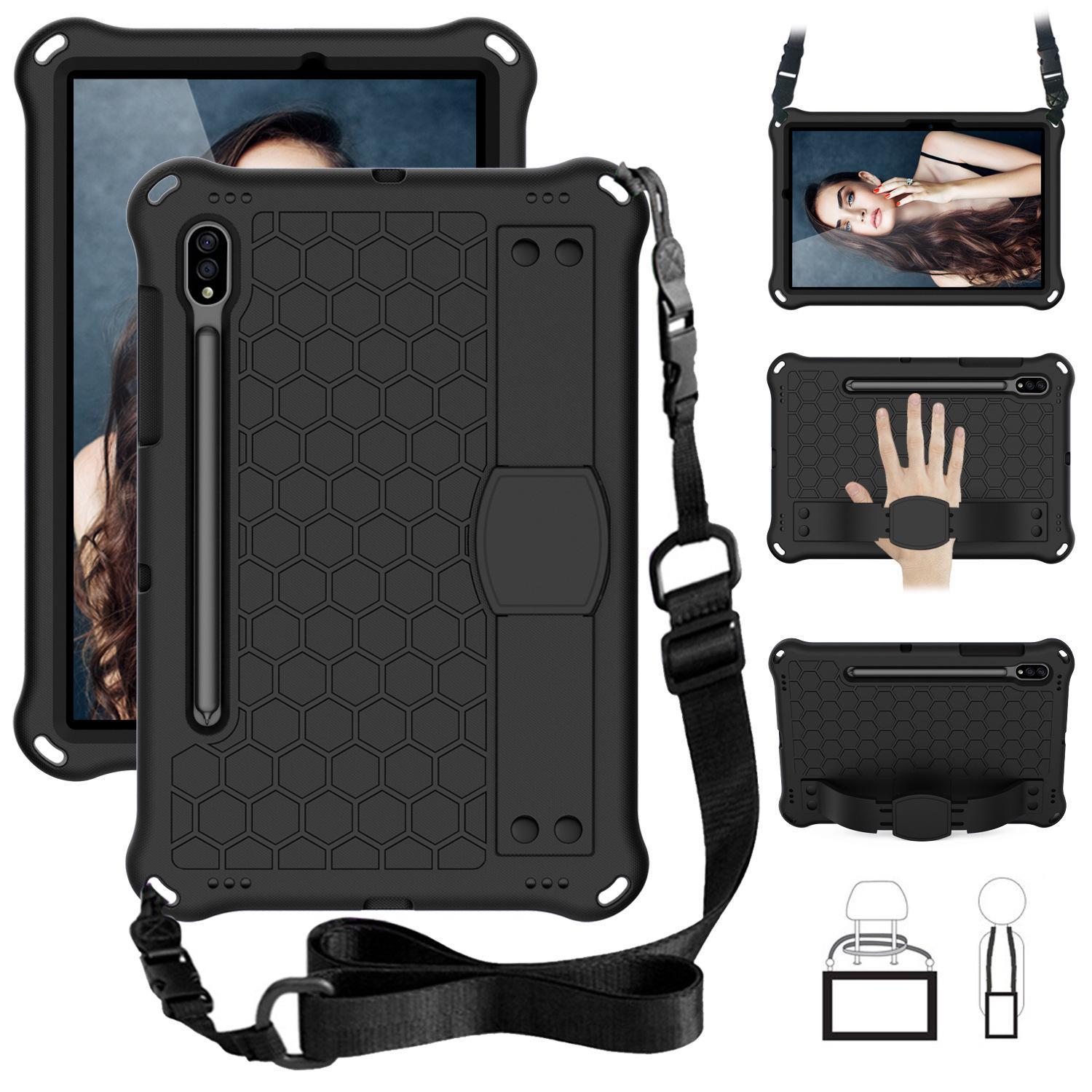 Samsung TABS6/A7 Rugged Outdoor Tablet Case with Stand  Portable Strap - Silicone Protective Cover Alcatel Joy Tab 2