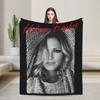 Helene Fischer Strickhaube Schwarz Weiß Retro-Print Flanelldecken Warme Überwurfdecke für Kinder Stuhl Bettdecke Sofa Bettbezug
