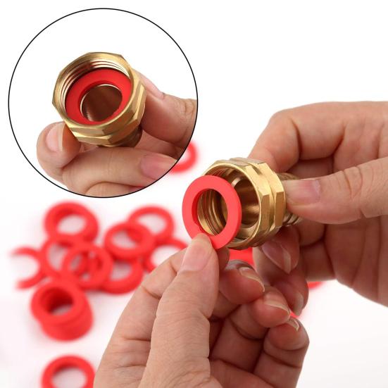 Garnituri Furtun Silicon Set Saibe Roșii Piese de Reparare Robinet O-Ringuri pentru Furtun de Grădină de 3/4 Inch și Robinet Exterior de Apă Reparare Ușoară a Scurgerilor