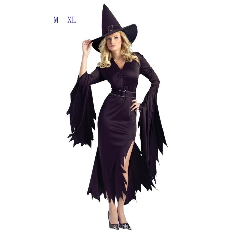 Halloween Costume Adult Witch Lace Splicing Witch Costume Bar Party Table Performance Costume New