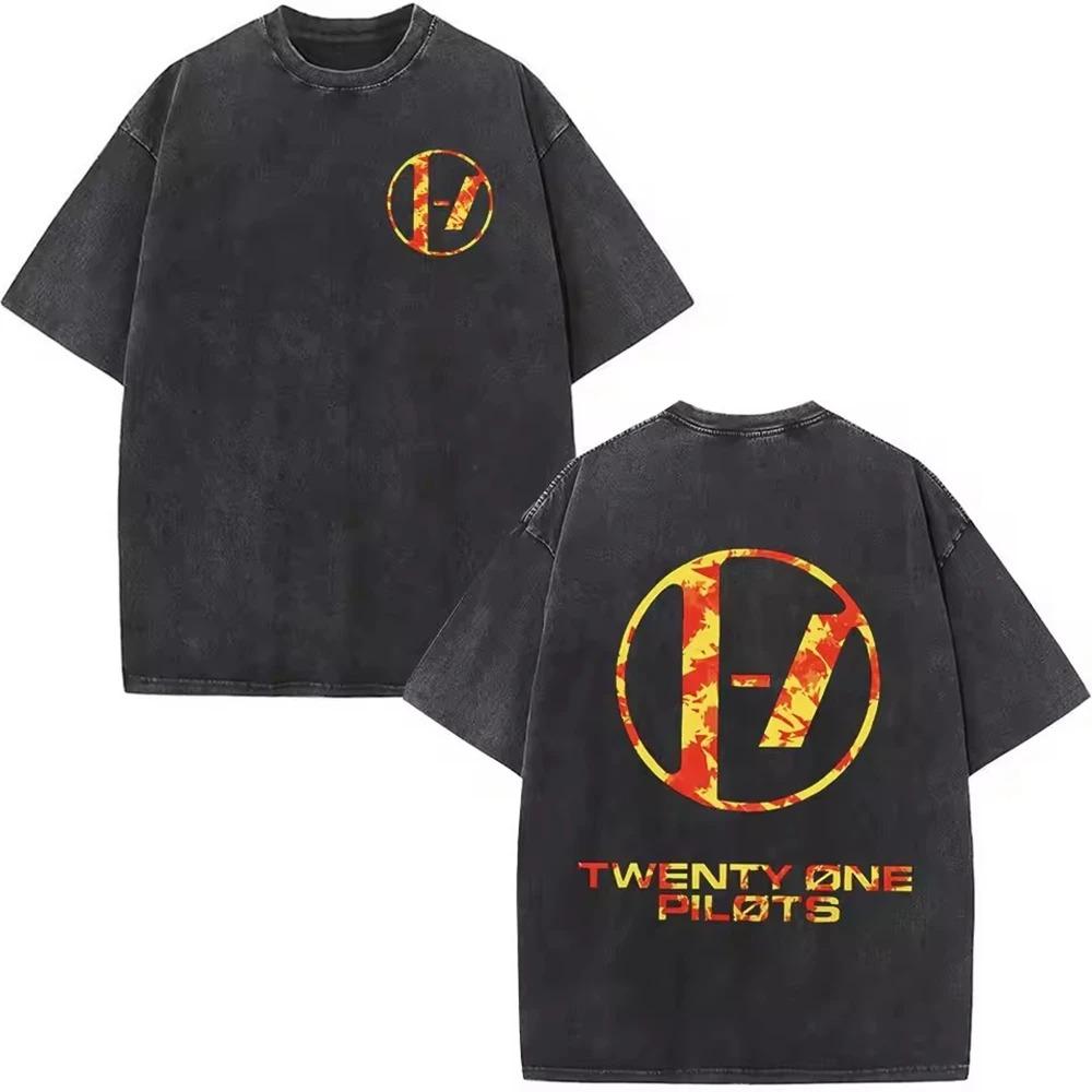 2026 Twenty One Pilots Vintage Washed New Arrival Unisex Clothes Tee Shirt Homme Graphic T-Shirts Unisex Tshirt for Unisex Ropa Hombre