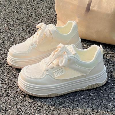 University Style Mesh Breathable White Shoes New Summer Thin Platform Sneakers Casual Shoes