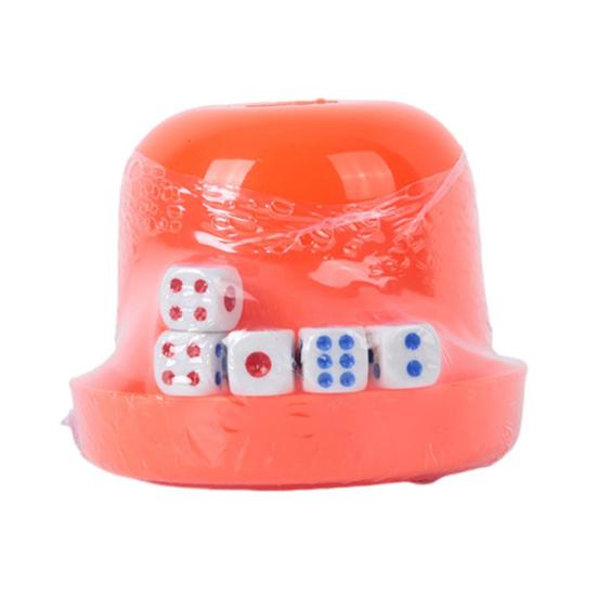 1 Set Dice Cup with 5 Dot Dice Heavy Duty Manual Shaker Cup Bar Party KTV Gambling Drinking Board Game Casino Equipment