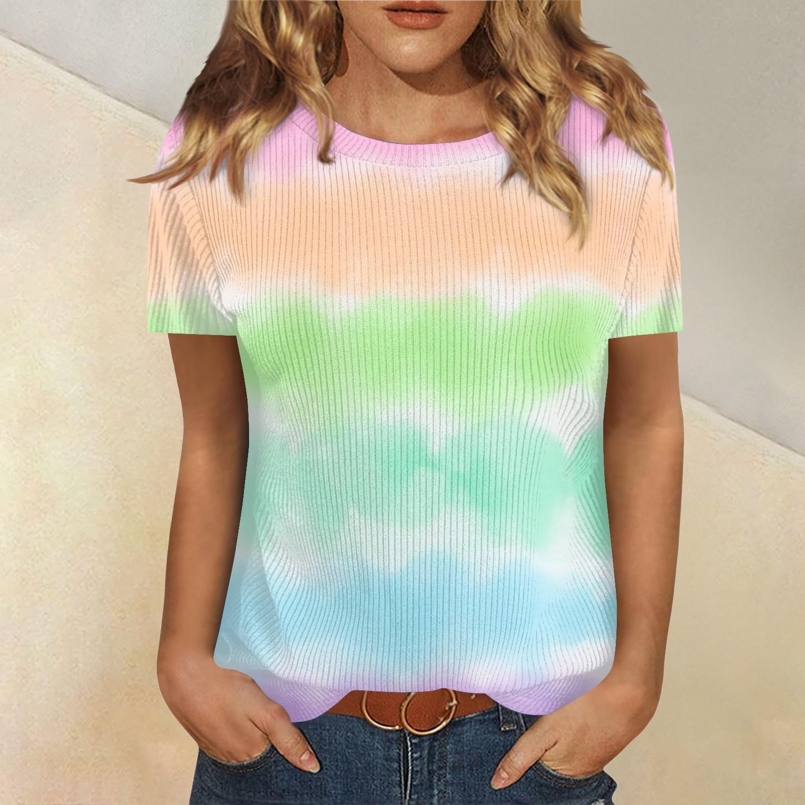 

Футболки для жінок плісировані з V-подібним вирізом, повсякденні блузки з принтом, літні топи з короткими рукавами вільного крою L білий