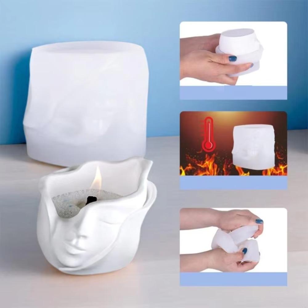 Heat Resistant Face Planter Mold Flexible Flower Pot Mold Unique Silicone Candy Mold  Craft Making