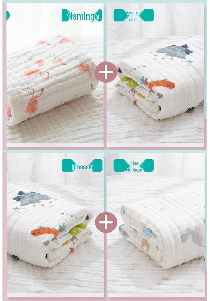 Ultra-Soft Baby Bath Towel - Pure Cotton Gauze, Absorbent, Six Layer for Newborns & Children