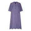 Women's Three-button Pocket Dress Women's Mid-length V-neck Half-sleeved