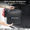 Car Charging Gun Leather Bag Storage Box Auto Accessories For VW GTI Polo Golf Passat Tiguan Arteon Touareg Taigo Jetta Hub Cap