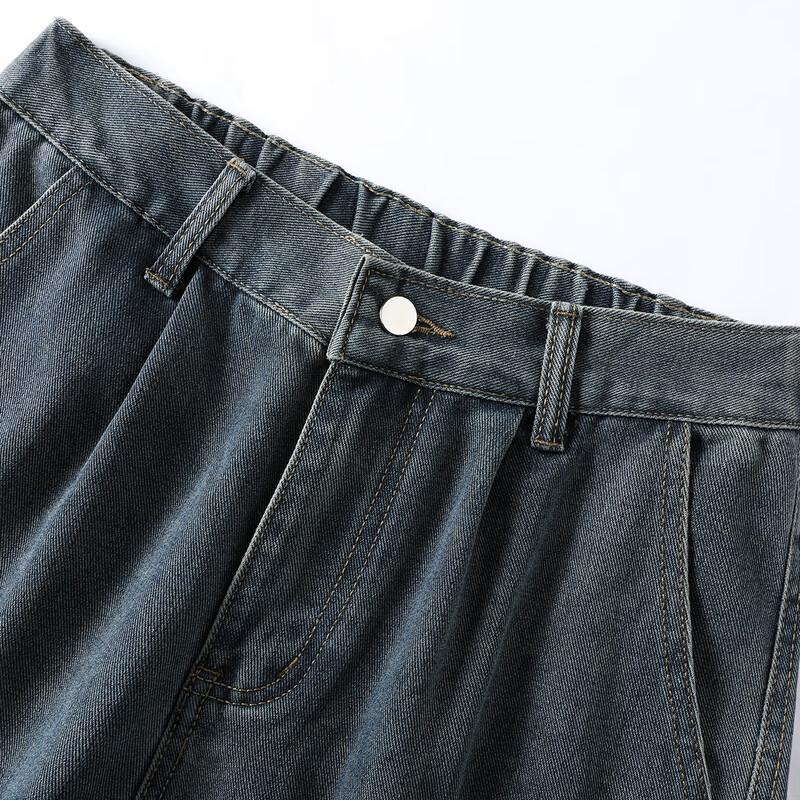 Men's American Retro Washed Loose Fit Straight Leg Jeans