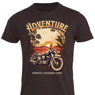 Adventure Sunday Morning Ride Motorcycle T-shirt Motorbike Bike Chopper Tee Cafe Racer Biker Tshirt Biker Dad Grandad Outdooractive Camping