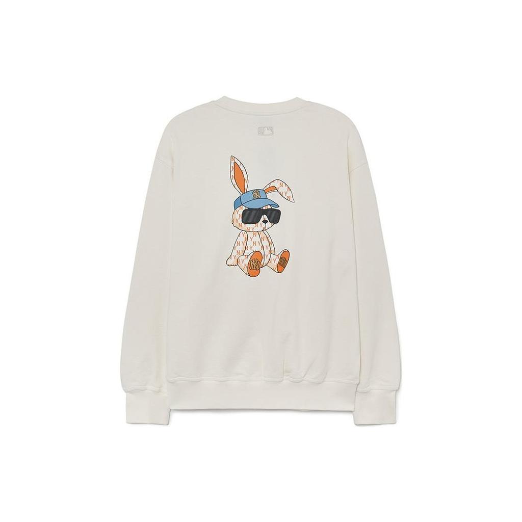 MLB New York Yankees Sweatshirts Unisex Cream Crew Neck Moderate Regular 3AMTQ0131-50CRS