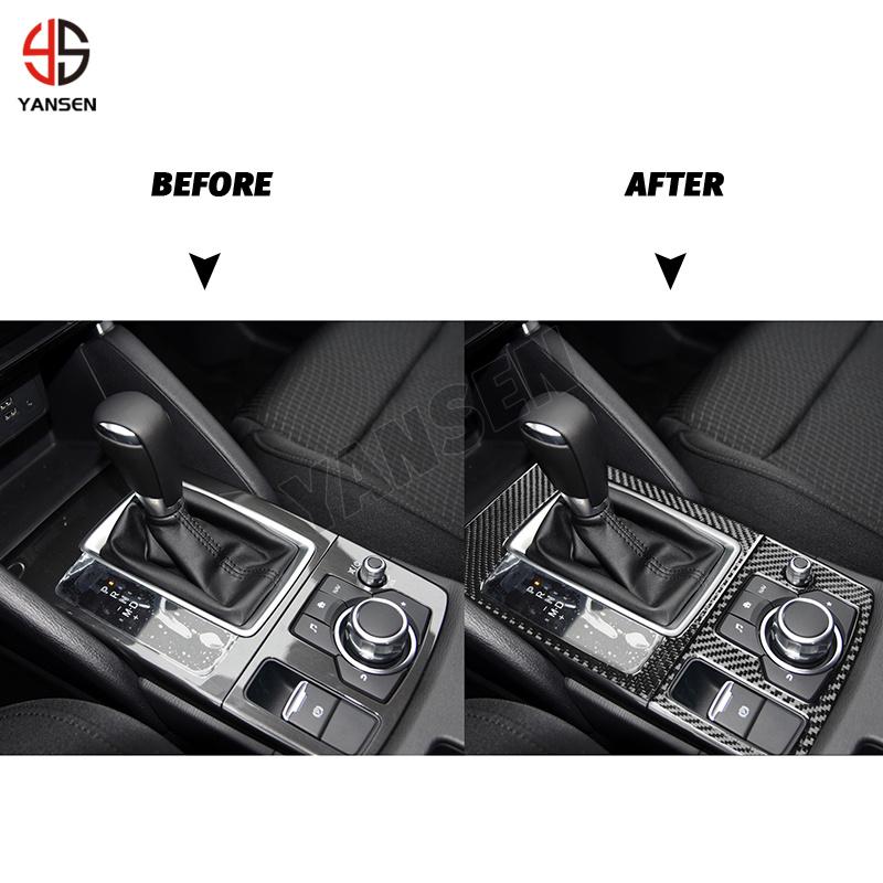 Gear Shift Panel Decoration Cover Sticker Decal Carbon Fiber Sticker for Mazda CX5 2013 2014 2015 2016 Car Interior Accessories