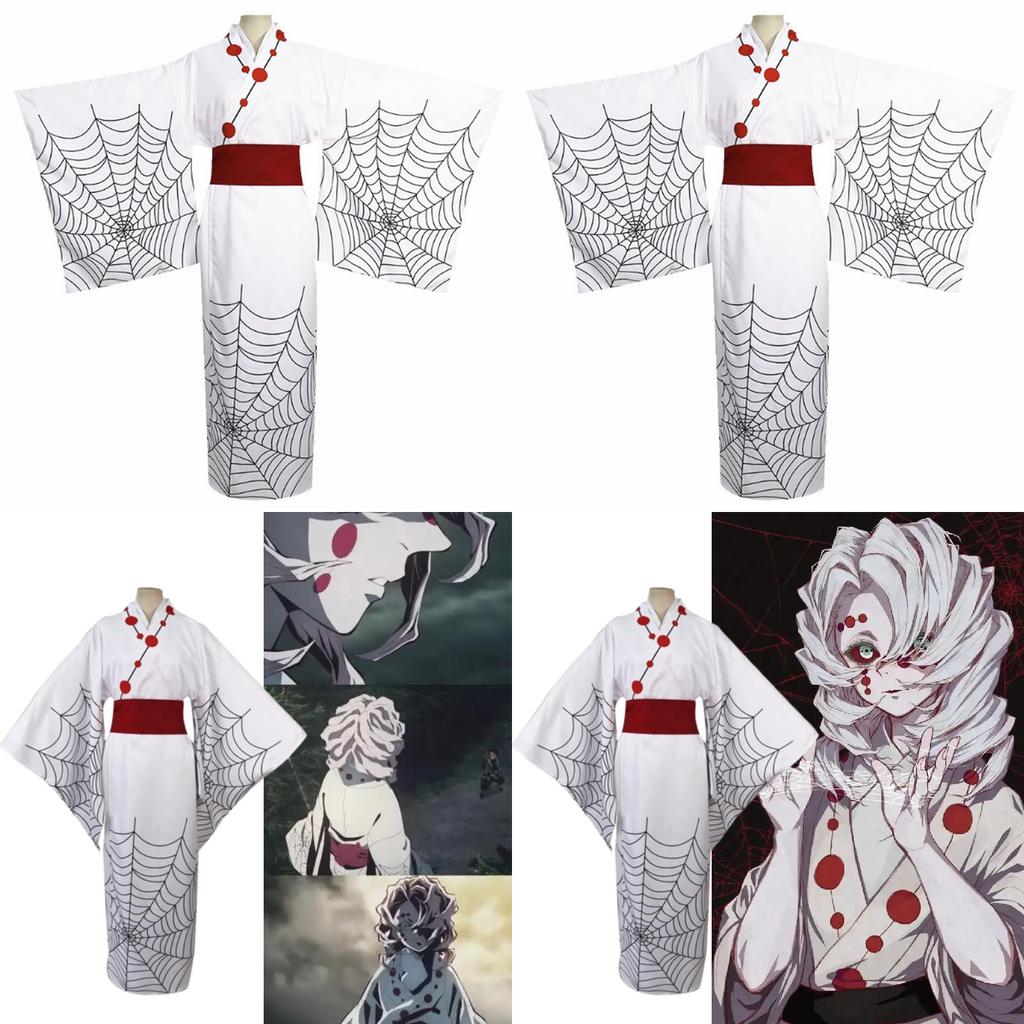Demon Slayer Twelve Kizuki Rui Cosplay Costume Kimono With Polyester And Cotton Material