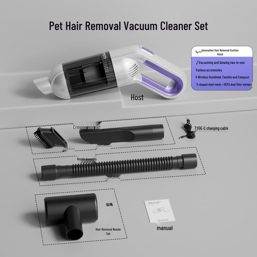 Portable Electric Pet Hair Vacuum Cleaner for Cats and Dogs