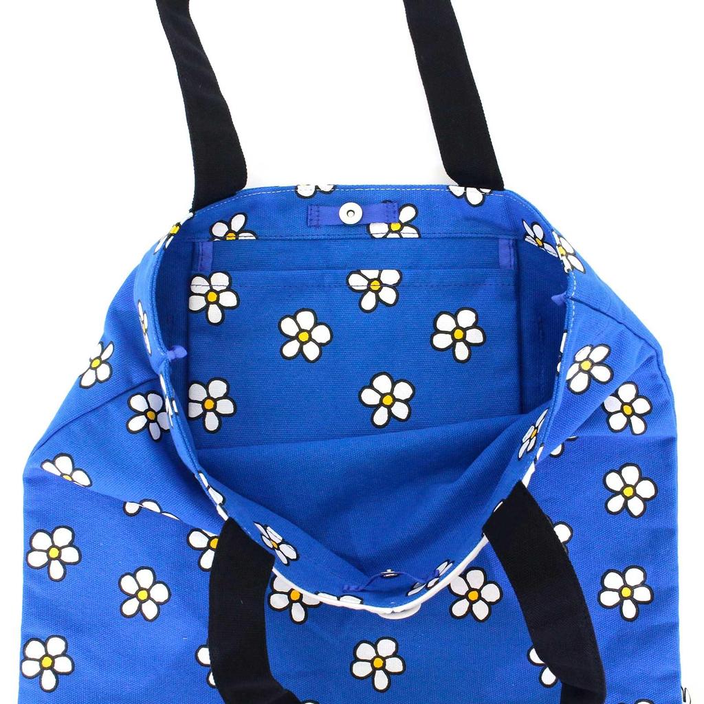 Hapitas Miffy Tote Bag HAP 6009 Back Pocket Type B245 Flower Dress Blue