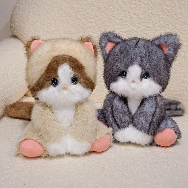 24 cm Cartoon Schattige Kat Pluche Pop Realistische Siamezen Kat Ragdoll Oranje Zwart Witte Kat Pluche Speelgoed Huisdecoratie Begeleidingscadeau about 24cm