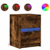 Nightstand with LED Lights Smoked Oak Wood Material
