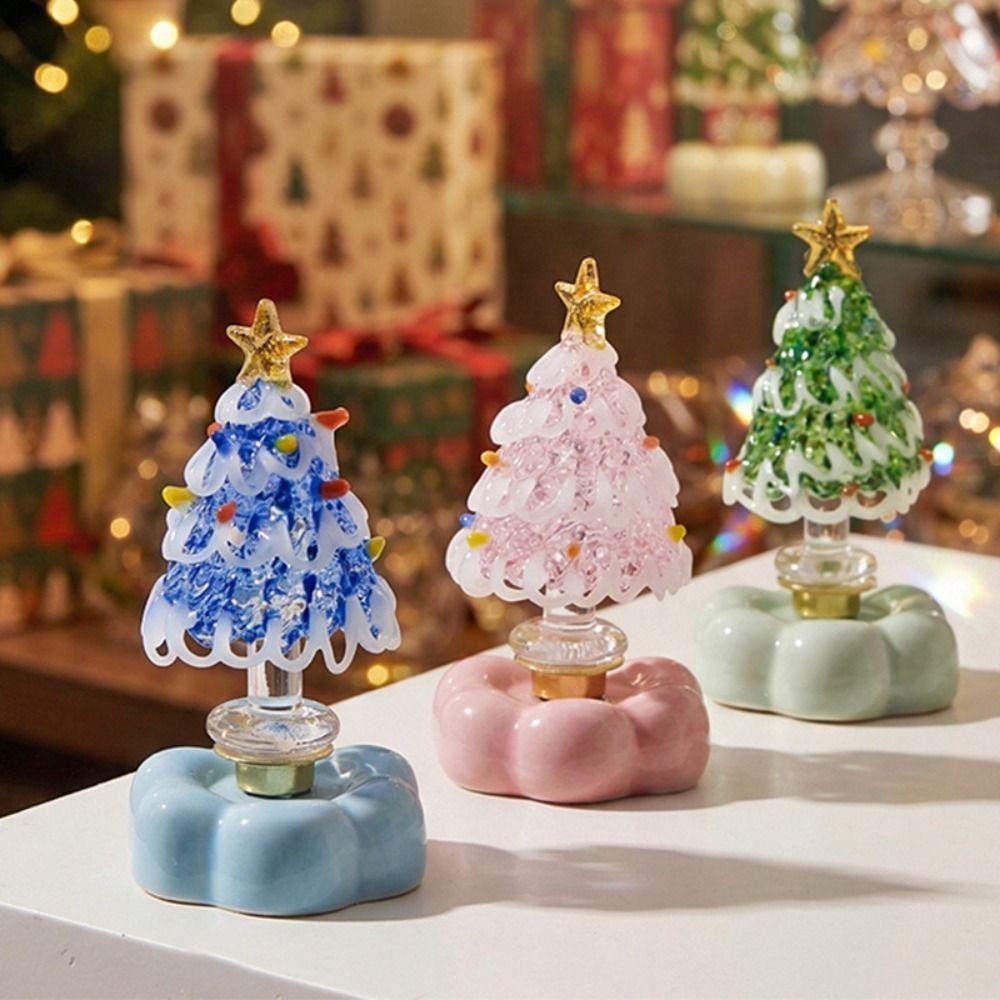 Handcrafted Christmas Tree Miniature Glass Miniature Glass Sculpture Living Room Decoration