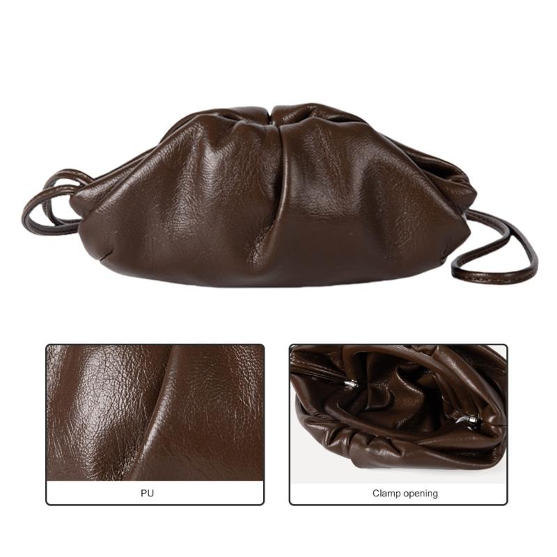 Dumpling Bags for Women Clutch Purses,Slings Bag Soft Pu Leather Cloud Handbag Ruched Shoulder Bag