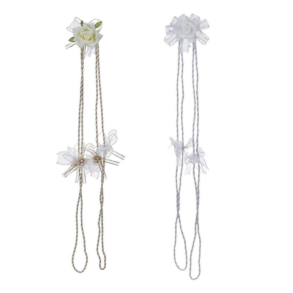 Wedding Ritual Cord with Colorful Rose Flower Soft Handweave Lassos Rope for Bridals and Grooms Attire Handfasting Cord