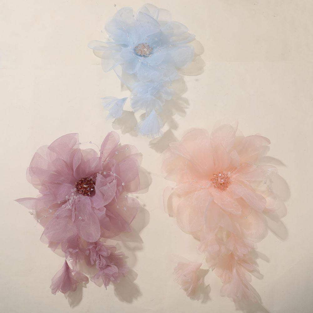 Bestickte Handgefertigte Blume Brosche Wiederverwendbarer Korsagen Pin Feen Haar Accessoires Hochzeit