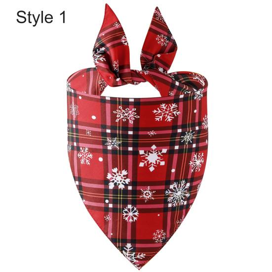 

Pet Bib Plaid Pattern Decorative Polyester Fashion Pet Dogs Bandana for Christmas