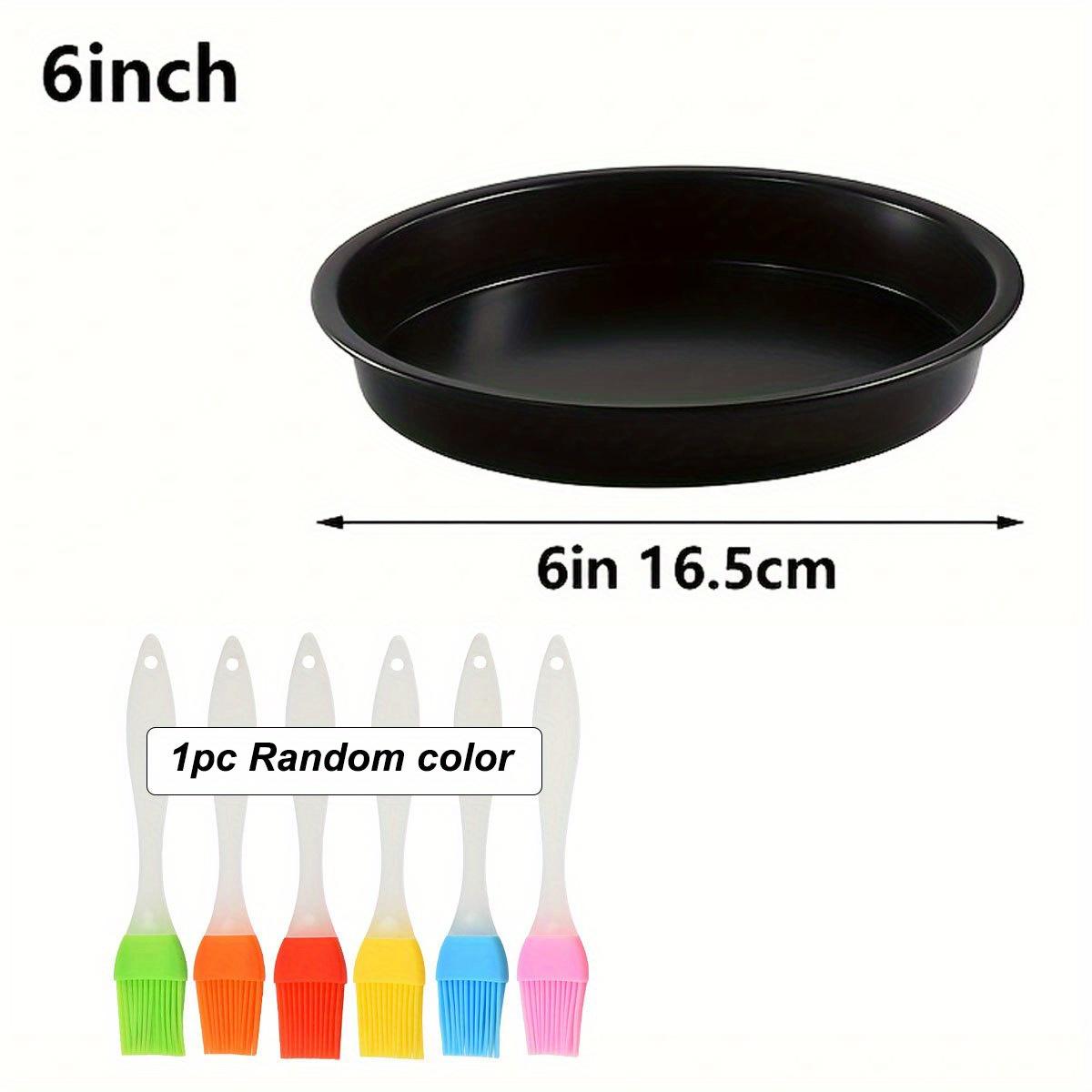 

6/8/9/10inch Non-Stick Pizza Tray Round Carbon Steel Baking Tray with Pastry Brush Family Restaurant Pie Plate Oven Baking ZSY