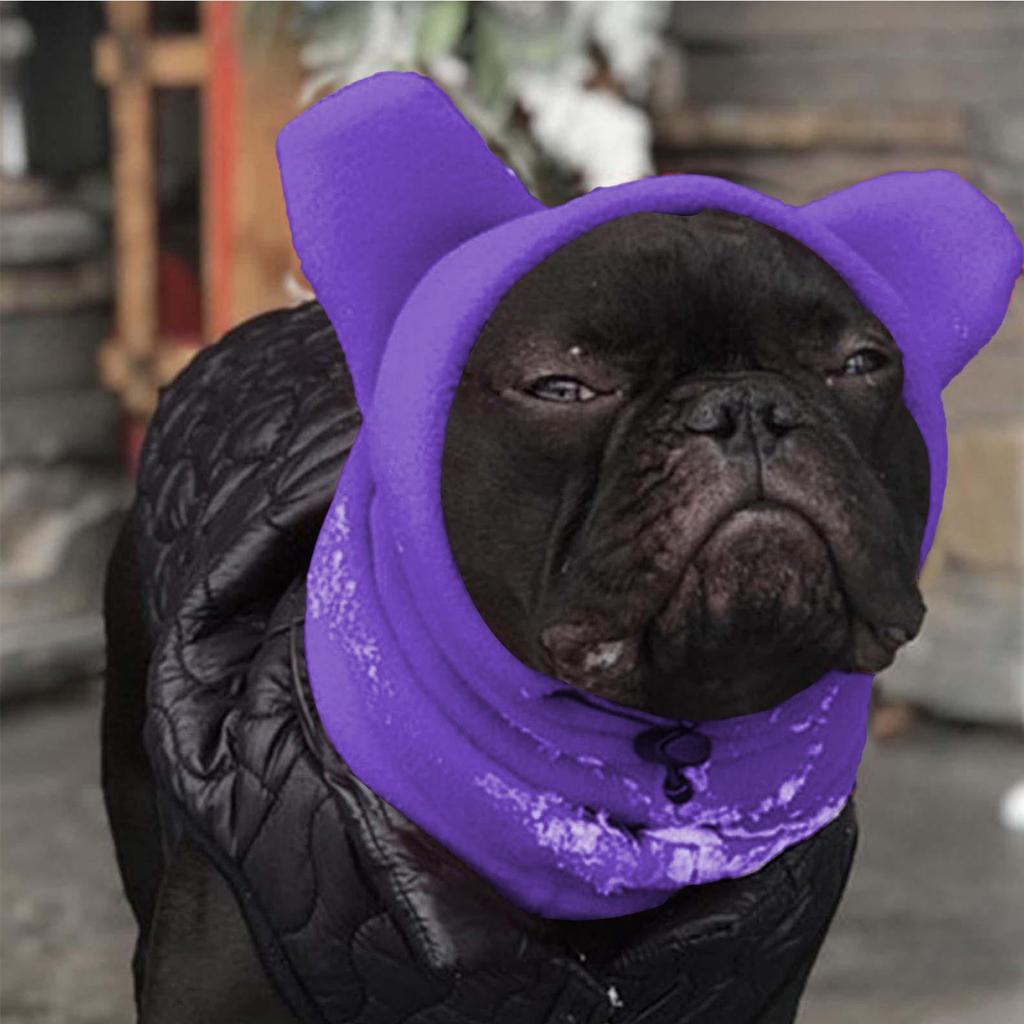 1Pcs Soft Dogs Fleece Hat Neck Warm Pet Headwear Dog Warmer Ears Hoodie Caps Pet Headgear Pet Supplies French Dogs Winter Hats