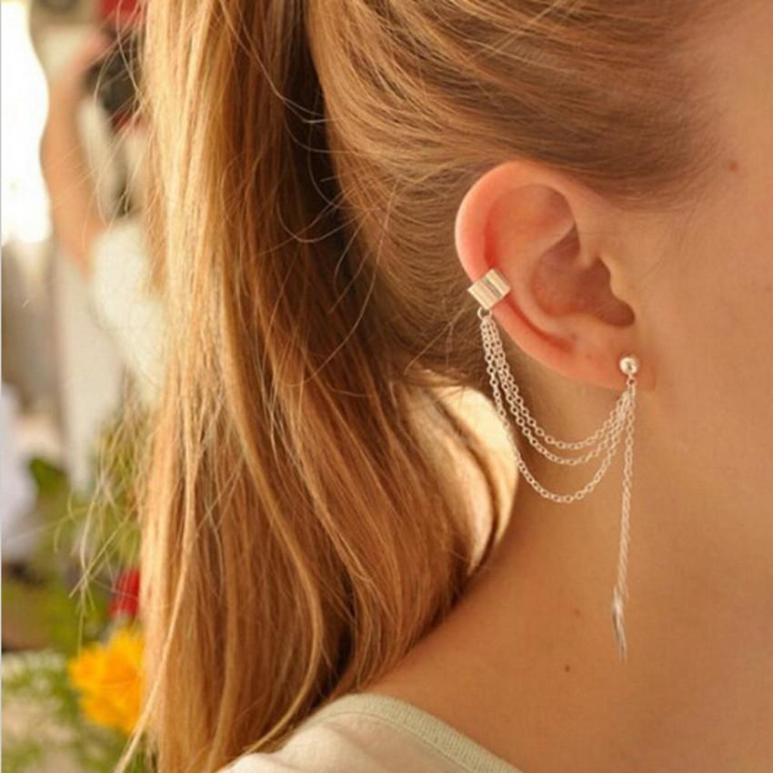 7Pcs/5Pcs Set Minimalist Ear Cuffs Tassel Earrings for Women Cuff Ear Clips Earring Climbers Earcuffs Fake Studs Stud Earring